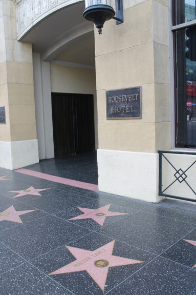 Hollywood Walk of Fame Outside of the Hollywood Roosevelt Hotel in Hollywood, Los Angeles, California