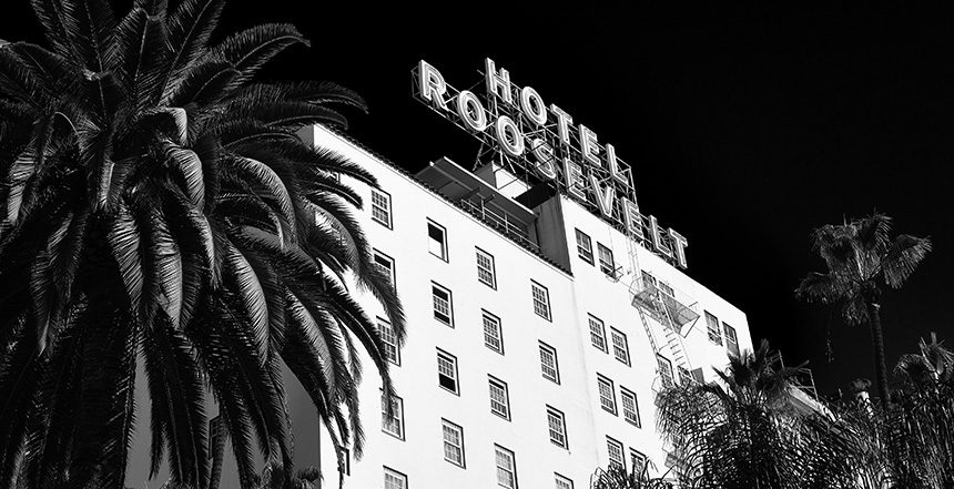 The Hollywood Roosevelt Hotel Exterior Sign