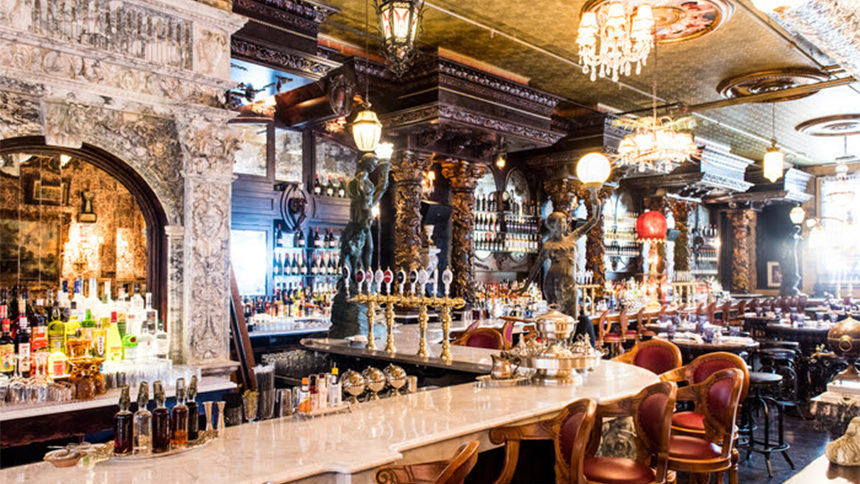 Lavish bartop at Oscar Wilde in New York City