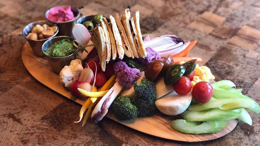 Farmers Market Crudite Board at Public Kitchen & Bar in Hollywood.