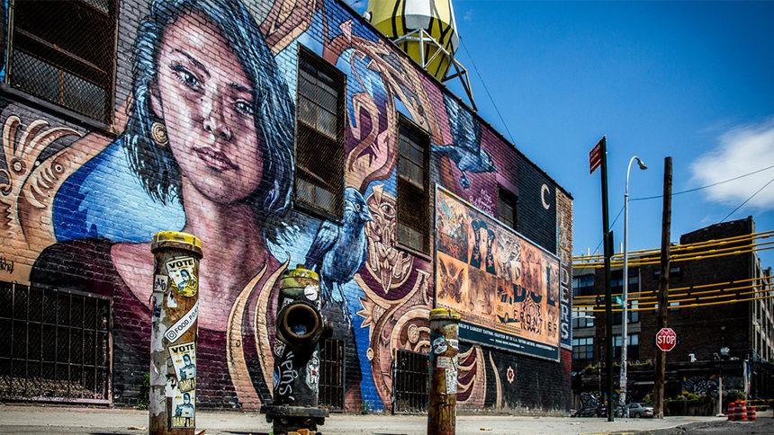 Buskwick mural at the Bushwick Collective in New York City