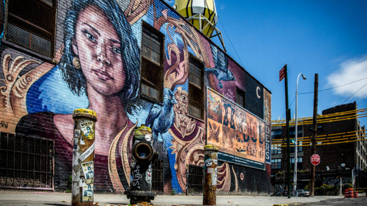 Mural of woman from Buchwick in New York City