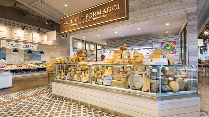 Eataly marketplace and food hall in Los Angeles, California.