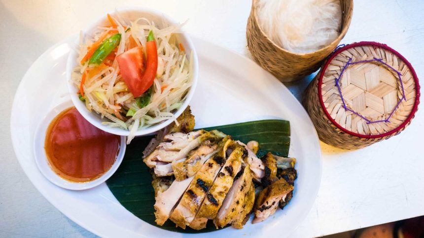 Sticky Rice restaurant in a Los Angeles food hall.