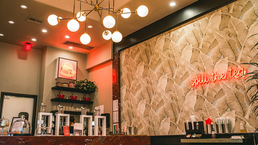 Interior of Bohemia Tea Parlour in Hollywood, California