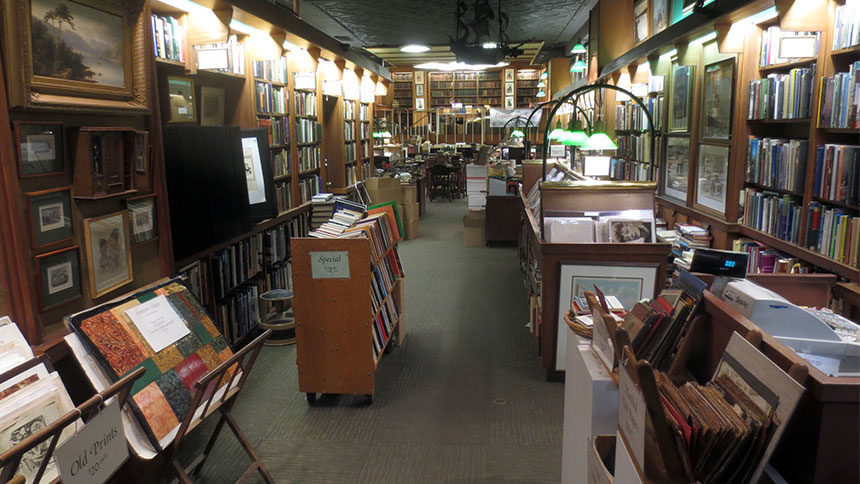 The interior of Argosy bookstore in New York City