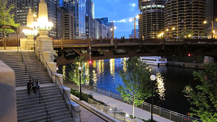 Chicago Riverwalk in Chicago, Illinois